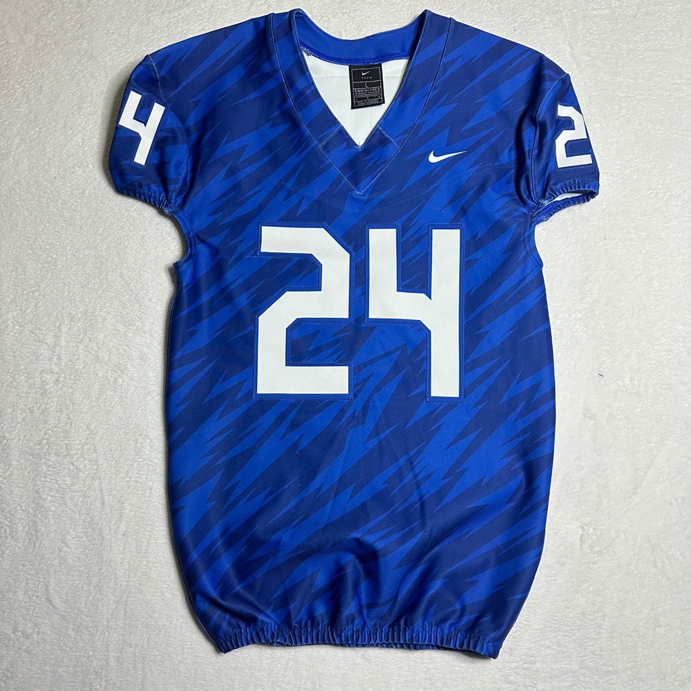 Nike Team Tigers #24 Football Jersey Mens Large Blue Lightning FJ9593-493 NWT